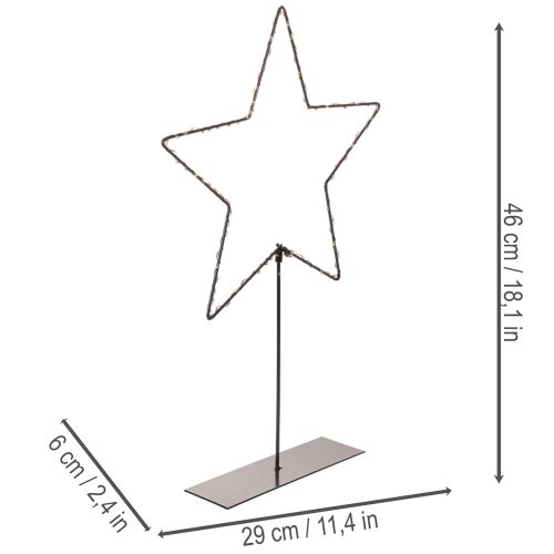 LED star with battery compartment on stand for windowsill and table 46cm | Floristik24.ie