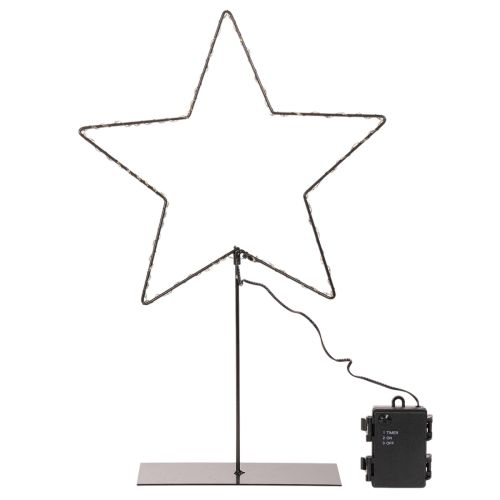 LED star with battery compartment on stand for windowsill and table 46cm | Floristik24.ie