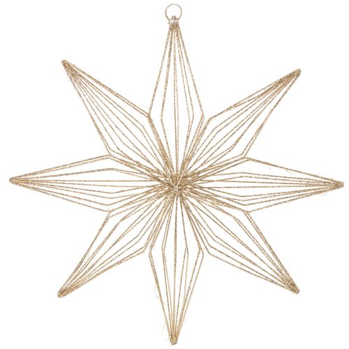 LED decorative star made of wire for hanging, for indoor use, battery operated, 51cm