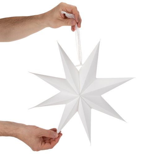 LED hanging star with timer, warm white, outdoor, 38cm | Floristik24.ie