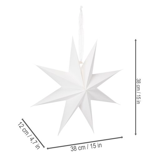 LED hanging star with timer, warm white, outdoor, 38cm | Floristik24.ie