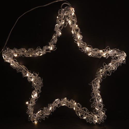 Floristik24 LED star for hanging silver metal 70 LED warm white Ø25cm