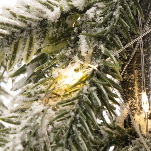 Artificial plant with snow, LED Christmas tree in a jute sack, battery operated, for indoor use, 50cm | Floristik24.ie