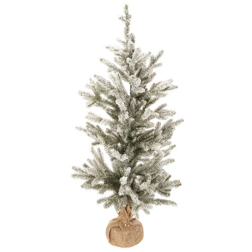 Artificial Christmas tree with snow in a jute bag, 40 LEDs, for indoor use, 85cm buy online | Floristik24.ie