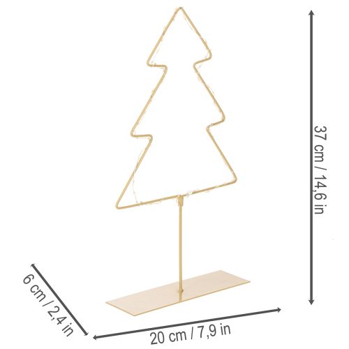 Christmas tree silhouette with 60 warm white LEDs for indoor table decoration, 37cm | Floristik24.ie