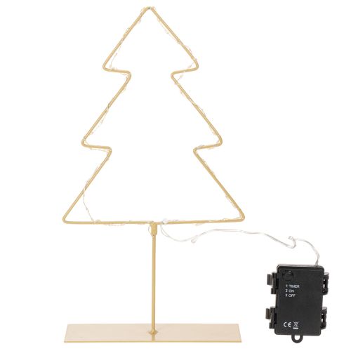 Christmas tree silhouette with 60 warm white LEDs for indoor table decoration, 37cm | Floristik24.ie