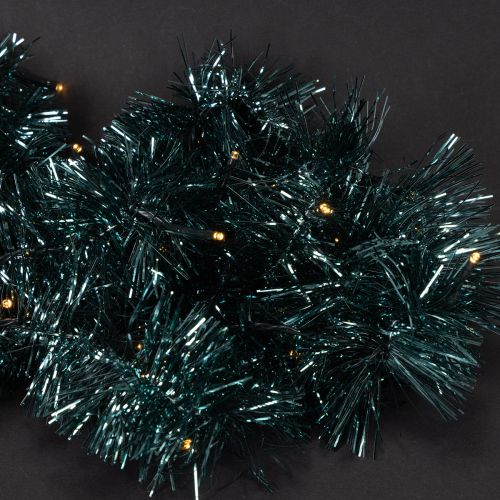 Tinsel Christmas garland with 60 LEDs and timer, outdoor, 3m | Floristik24.ie