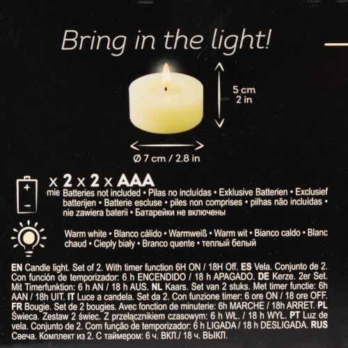 LED tea light, warm white,
