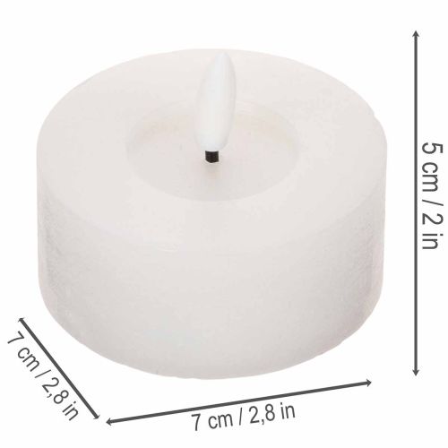 LED XL Tealight White Real Wax with Timer Warm White 6cm 2pcs | Floristik24.ie