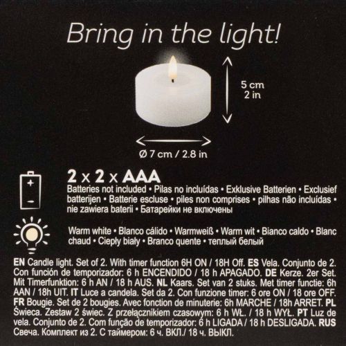 LED XL Tealight White Real Wax