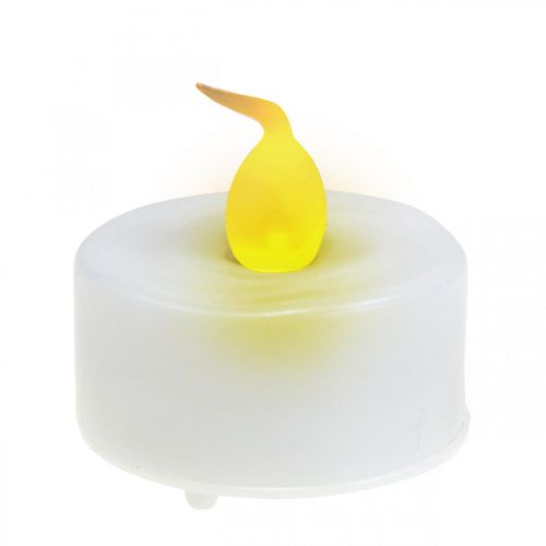 Product Flame Effect LED Tea Lights Artificial Candles with Timer Warm White Ø3.6cm Set of 4