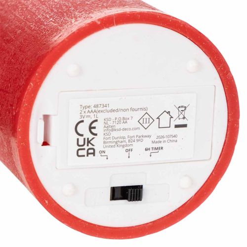 LED pillar candle in red with