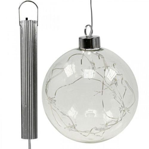 LED Christmas balls glass fairy lights stars Ø10cm 2pcs