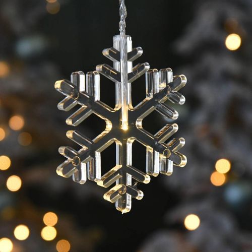 Product LED window decoration Christmas snowflakes warm white For battery 105cm