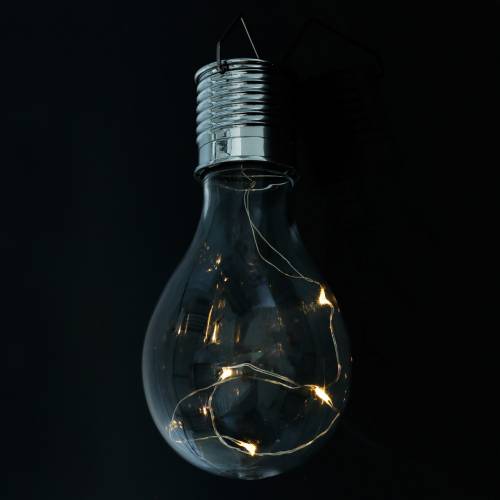 Floristik24 Garden Decoration Solar LED Light Bulb Warm White H15cm 5pcs