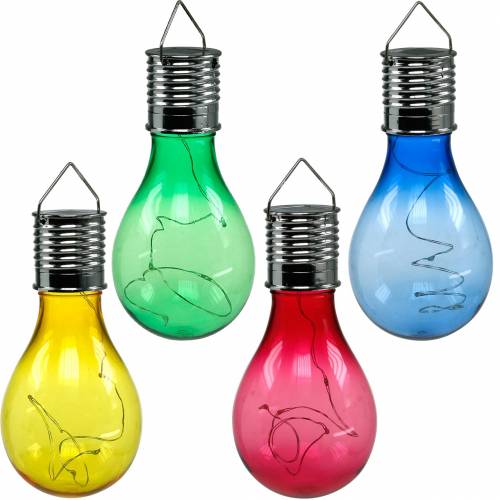 Floristik24 Garden decoration solar LED light bulb assorted colors 15cm 4pcs