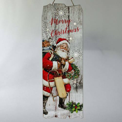 Product LED mural Santa Claus &quot;Merry Christmas&quot; 21 × 60cm For battery