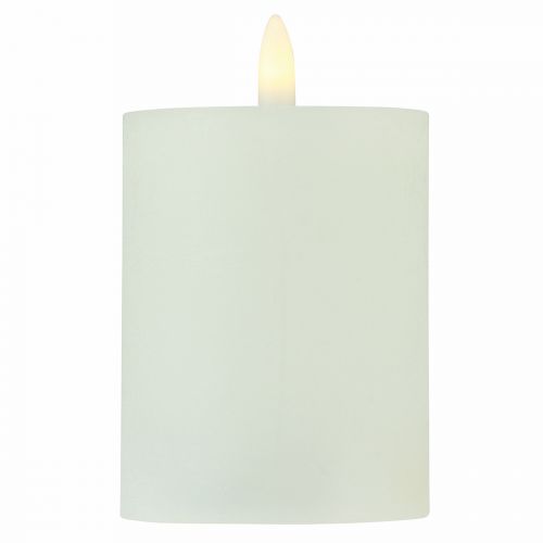 Product LED candle real wax with timer white Ø7cm H11cm