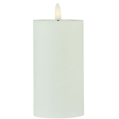 Floristik24 LED candle timer real wax white rustic look Ø7cm H15cm