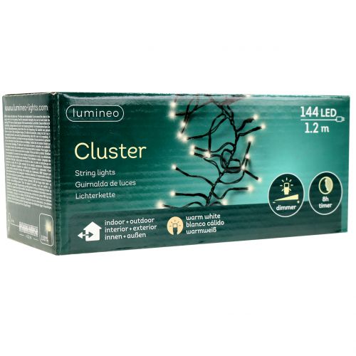 Product LED chain of lights 144 black, warm white for outside 1.2m