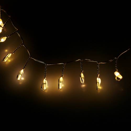 Floristik24 LED light chain warm white silver 100cm 100L for battery