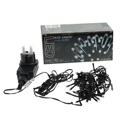 Product LED rice light chain 80s 6m for outside black/white
