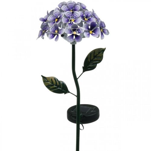 Floristik24 Luminous chrysanthemum, metal decoration for the garden, solar decoration with LEDs purple L55cm Ø15cm