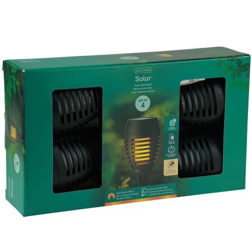 Product LED solar torches garden flame effect balcony H38cm 4 pcs