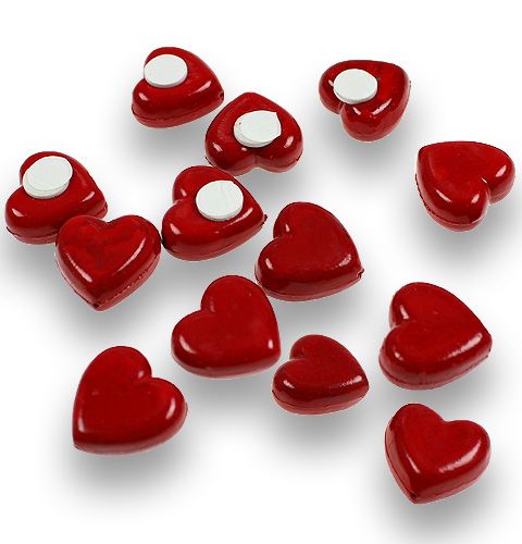 Floristik24 Heart to glue 2cm red 50p