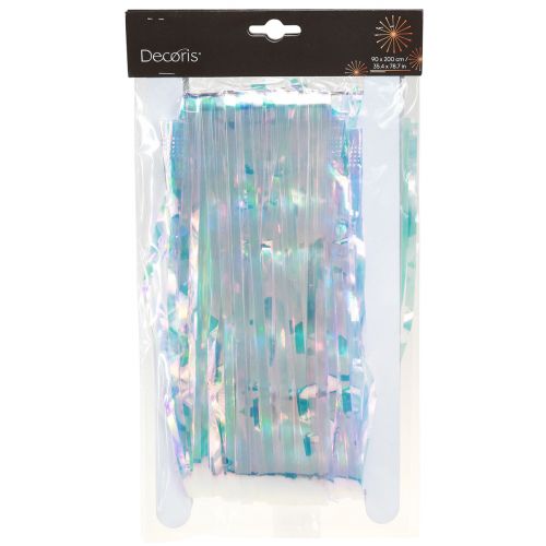 Product Tinsel curtain, iridescent decoration, 90x200cm, set of 2