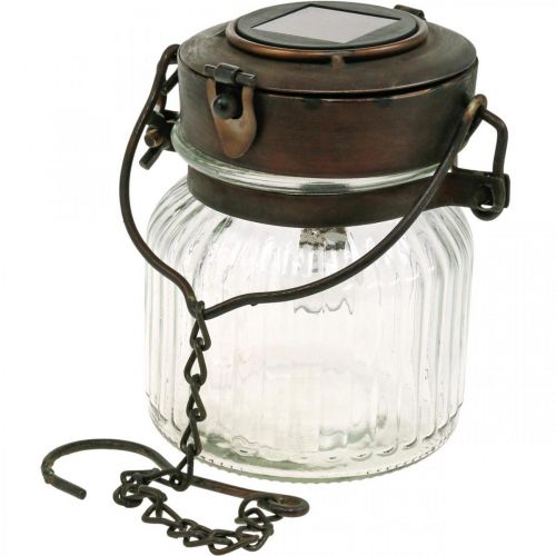 Floristik24 LED lantern, hanging lamp, solar light in the glass Ø11cm H14cm