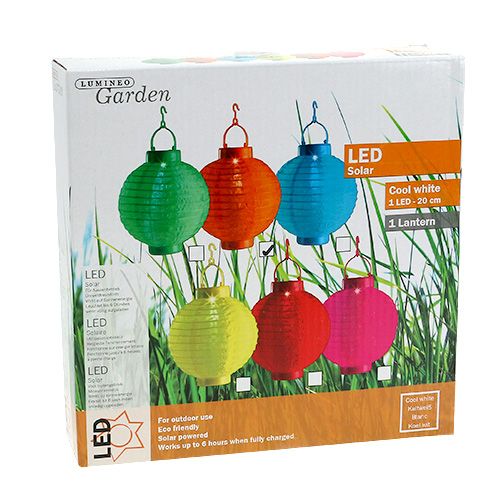 Lampion LED with solar 20cm orange | Floristik24.ie