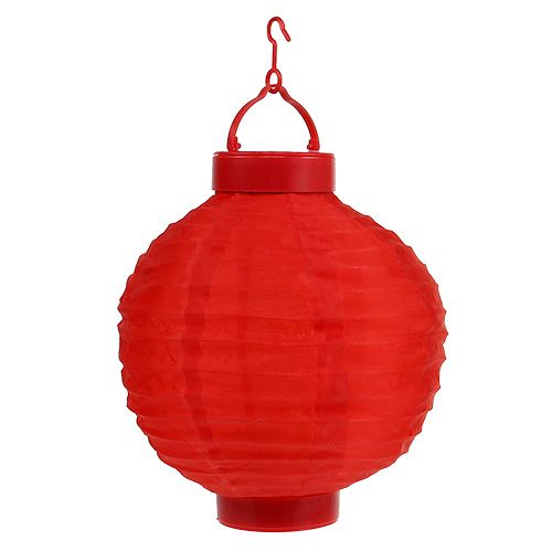 Floristik24 Lampion LED with solar 20cm red
