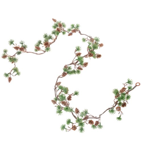Artificial larch garland with cones and needle branches, 120cm | Floristik24.ie