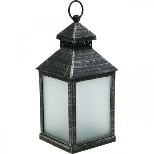 Floristik24 LED Lantern with Timer Deco Lantern Vintage Silver H23cm