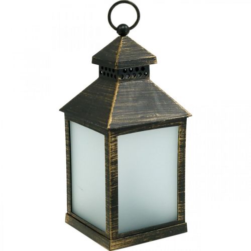 Floristik24 LED Lantern with Timer Deco Lantern Vintage Gold H23cm