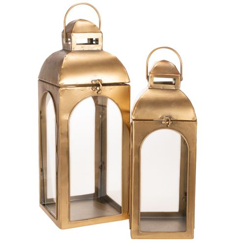 Lantern metal glass metal brass look H50cm set of 2 buy online | Floristik24.ie