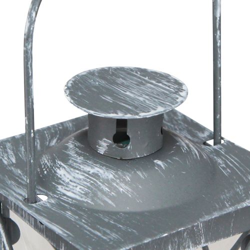 Floristik24 Lantern made of metal wind light grey vintage tealight H11cm 3 pcs
