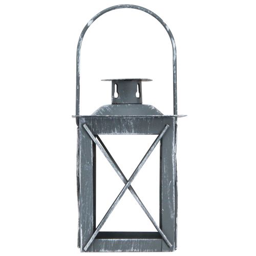 Floristik24 Lantern made of metal wind light grey vintage tealight H11cm 3 pcs