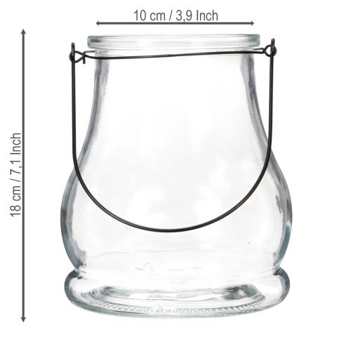 Product Glass lantern for a romantic ambience in the garden or on the terrace, 18cm