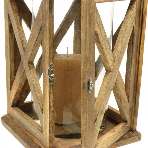 Floristik24 Lantern wood large with glass lantern antique look 25×25×41cm