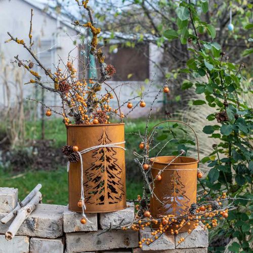 Floristik24 Lantern metal lantern patina decoration Ø16/20.5cm set of 2