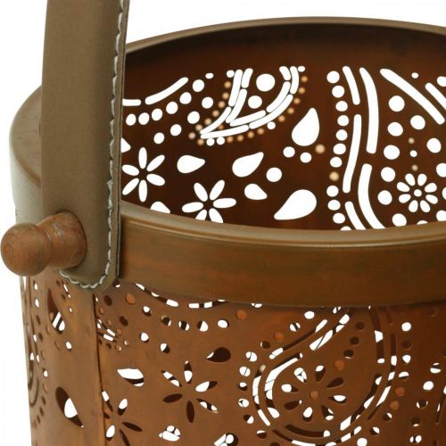Floristik24 Metal lantern with patina, summer decoration, lantern set with paisley pattern Ø20 / 19 / 14cm H23.5 / 17 / 12.5cm