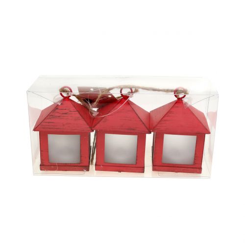 Floristik24 Lantern with lighting red 6cm x 6cm 3pcs