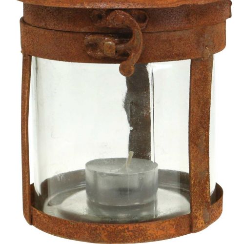 Product Metal lantern with patina, summer decoration, lantern made of metal rust H18cm Ø10cm