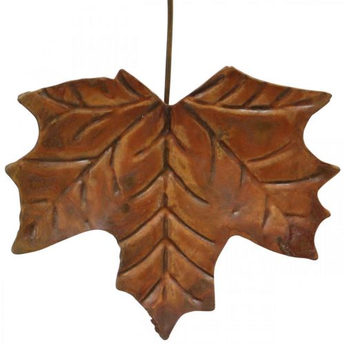 Floristik24 Leaves metal to hang rust brown autumn leaves 7.5-10cm 4pcs