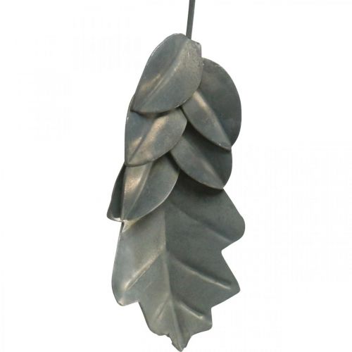 Floristik24 Leaves metal to hang antique gray autumn leaves 7.5-10cm 4pcs