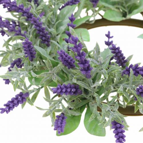 Product Lavender wreath flocked Ø25cm