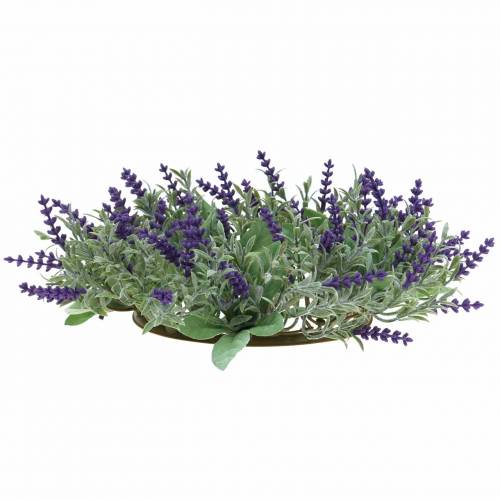 Product Lavender wreath flocked Ø25cm