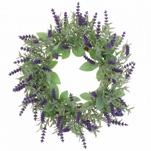 Floristik24 Lavender wreath flocked Ø25cm